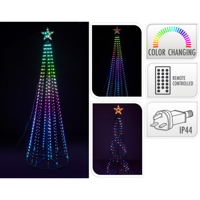Pyramid Cone Tree 275cm - Colour-Changing LED Christmas Tree