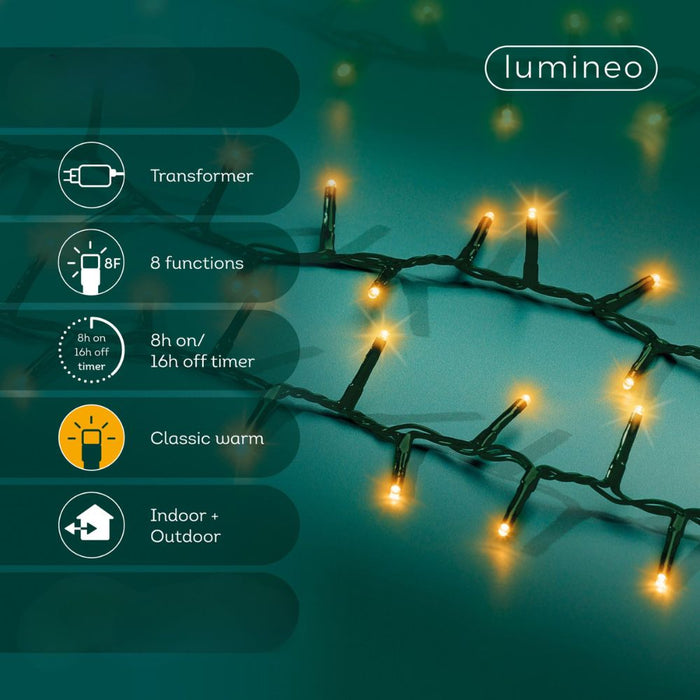 Lumineo Plug In Christmas Lights (Mains Powered) – Classic Warm LED String Lights