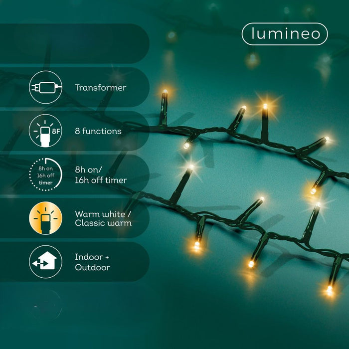 Lumineo Plug In Christmas Lights (Mains Powered) – Warm White/Classic Warm LED String Lights