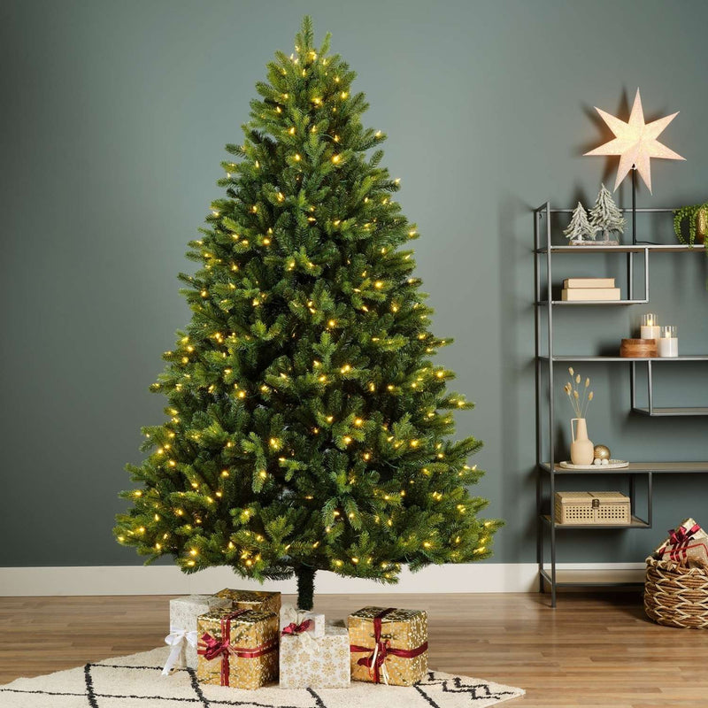 Everlands Freiburg Pine Prelit Artificial Christmas Tree With Dual Colour Lights