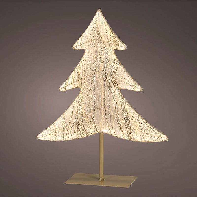 Fabric Christmas Tree On Stand With Warm White LED's