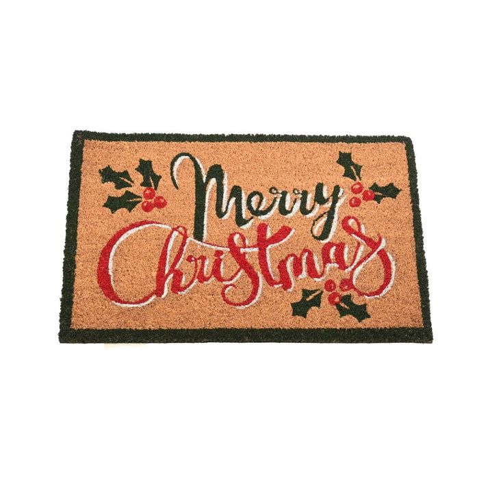 Festive Merry Christmas Coir Doormat