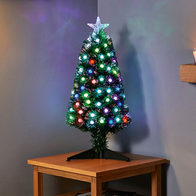 Premier 80cm Light Ball Colour Changing Fibre Optic Christmas Tree
