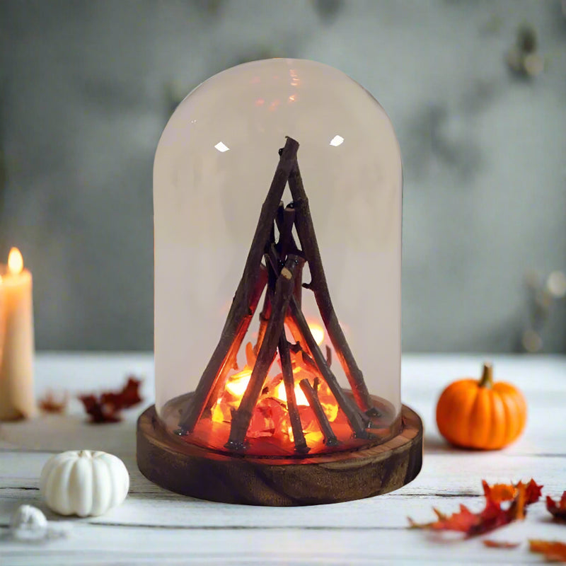 Flame Effect LED Bonfire Lantern 20cm