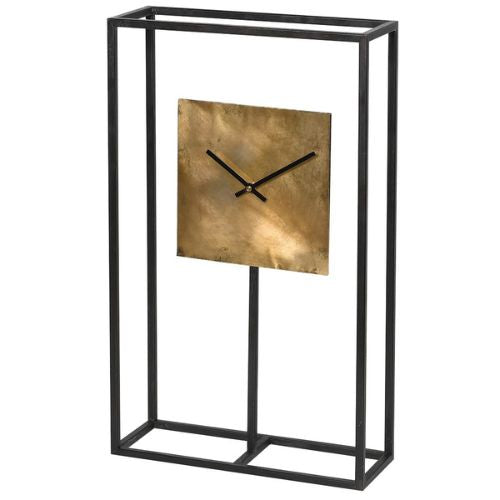 Gold Clock With Black Frame
