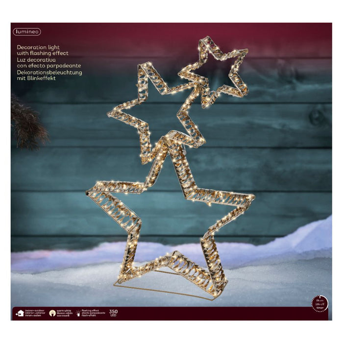 Gold Ribbon LED Star Stack