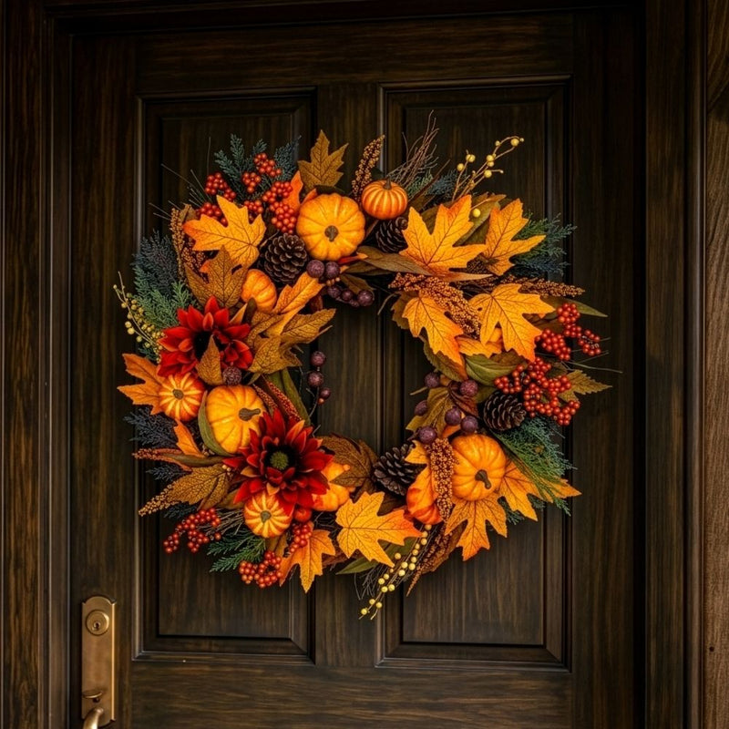 Bosk Golden Harvest - 26" Wreath with Warm White LED