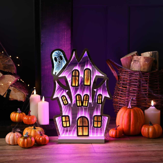 Festive 40cm Halloween House Infinity Light