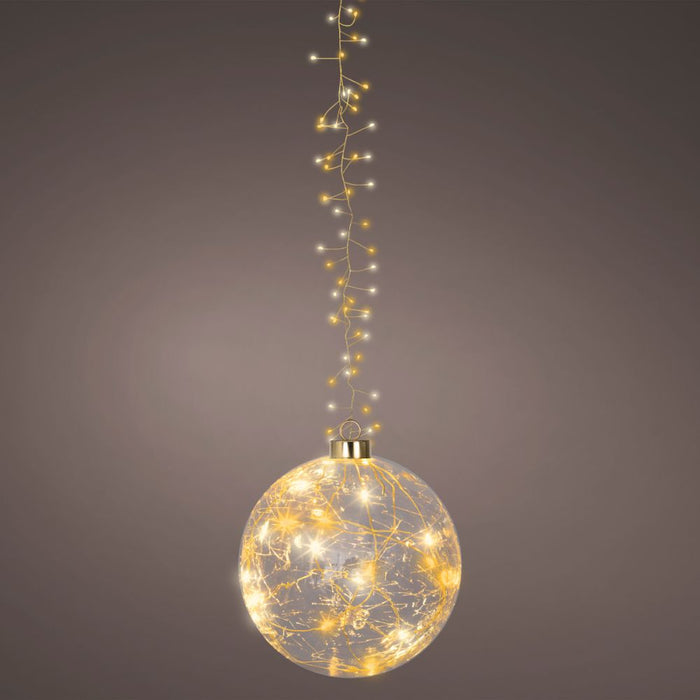 Hanging LED Lit Glass Ornament Decoration Light