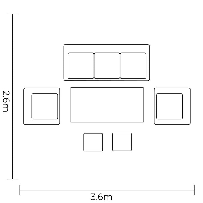 Harman Aries 3 Seat Adjustable Lounge Set
