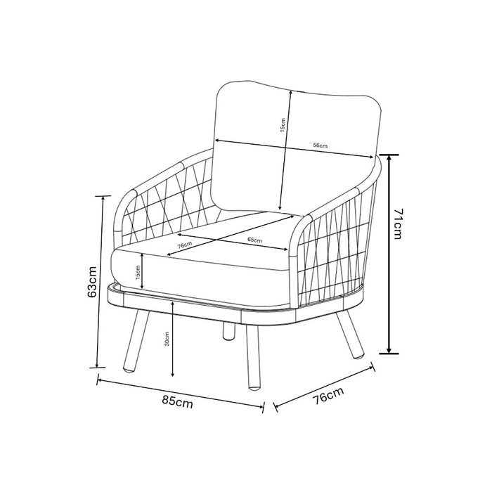 Harman Aries 3 Seat Adjustable Lounge Set
