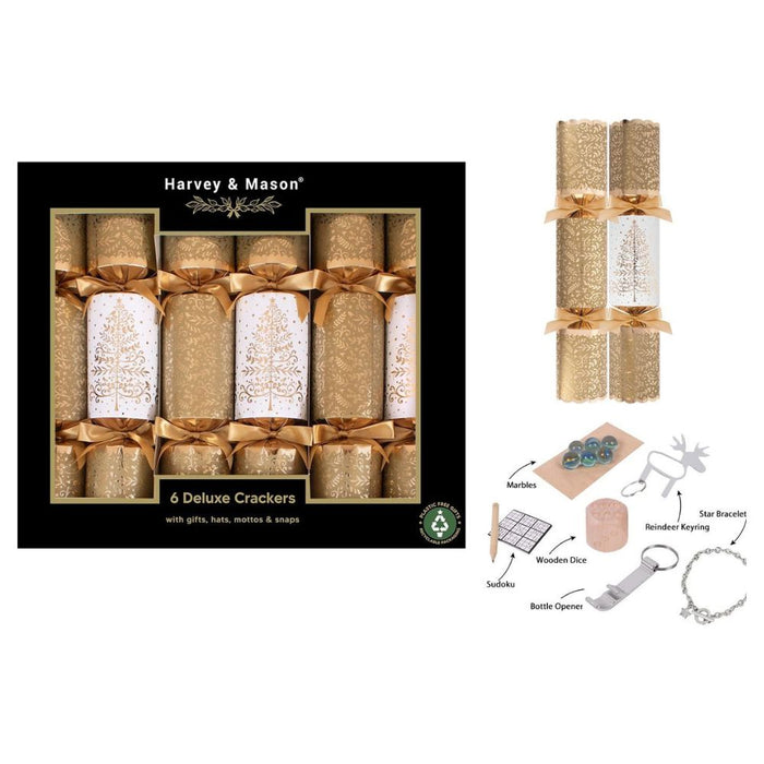 Harvey & Mason 6 Deluxe Gold Tree 13.5" Crackers