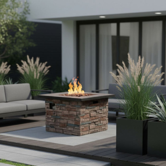 Innovators Brick Effect Gas Firepit Table