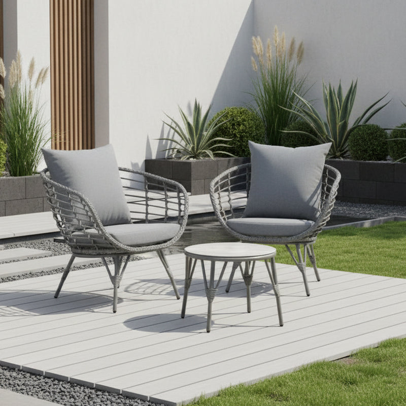 Kaemingk Evora Grey Wicker Bistro Set