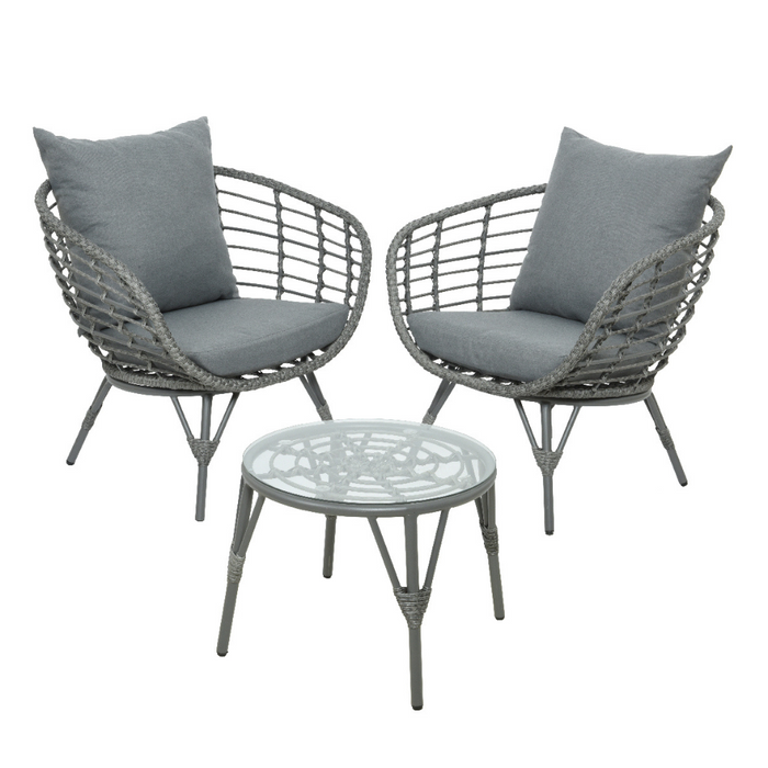 Kaemingk Evora Grey Wicker Bistro Set