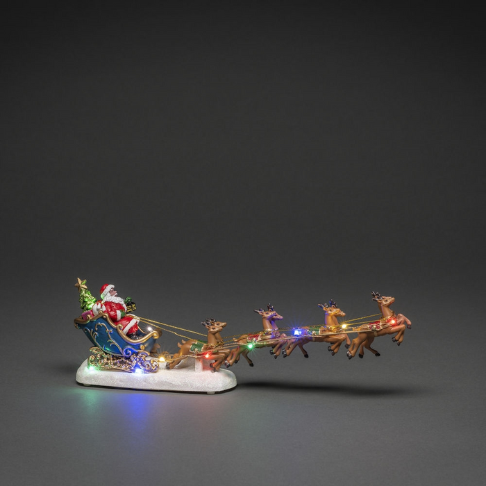 Konstsmide Santa in Sledge with Reindeer 10 LED