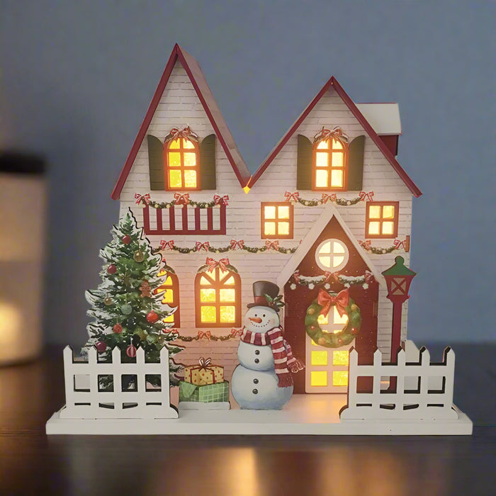 LED Christmas House White 24x22cm