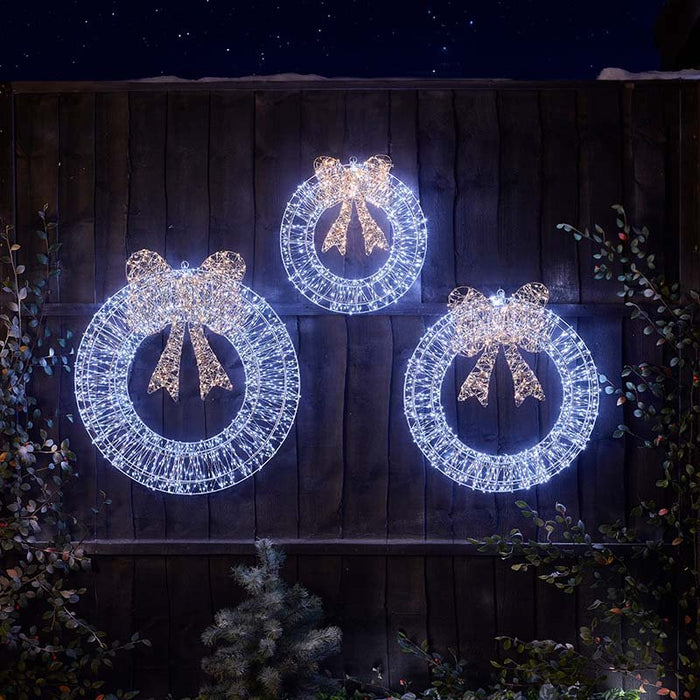 LED Lit Galaxy Wreath - Cool White