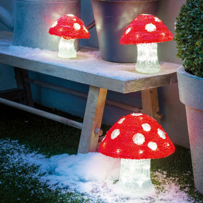 Kaemingk LED Mushroom Acrylic Set (3pcs)