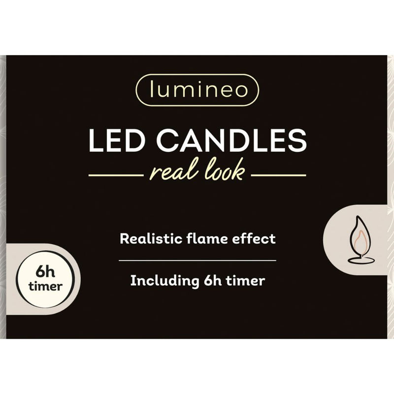 LED Realistic Dinner Wick Candle - Cream/Warm White