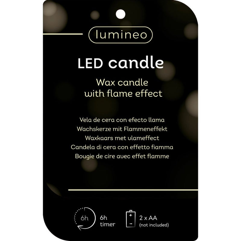 LED Realistic Wick Candle - Off White/Warm White