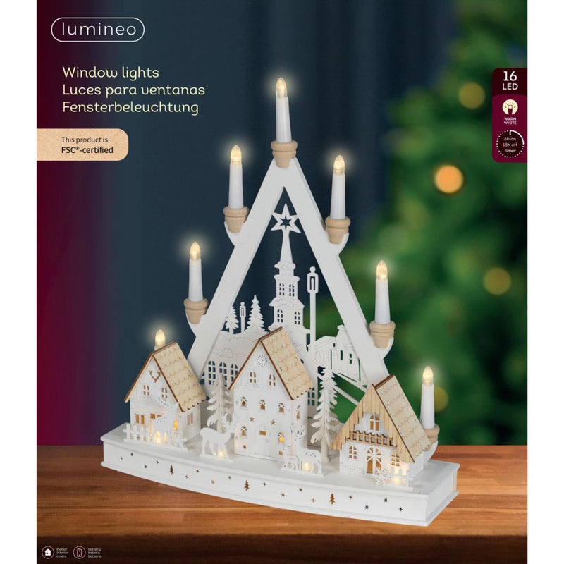 LED Warm White Natural Window Lights Christmas Scene