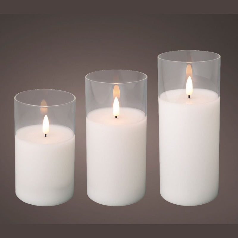 Lumineo LED Wick Candle White/Warm White 3 Pack