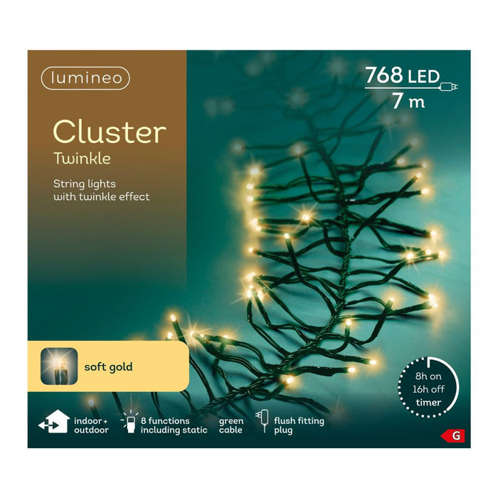 Lumineo LED's Soft Gold Cluster Lights - Green Cable