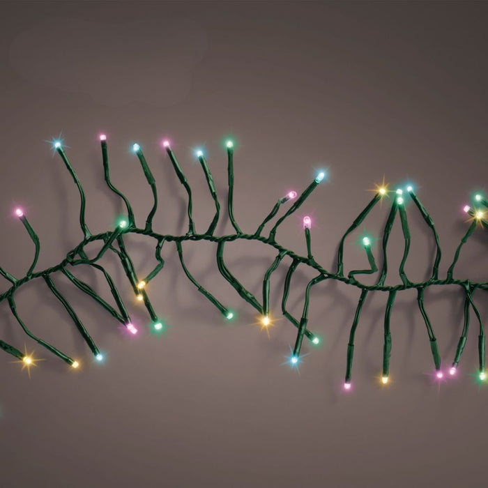 Lumineo Plug In Christmas Lights (Mains Powered) – Multicolour LED Cluster String Lights