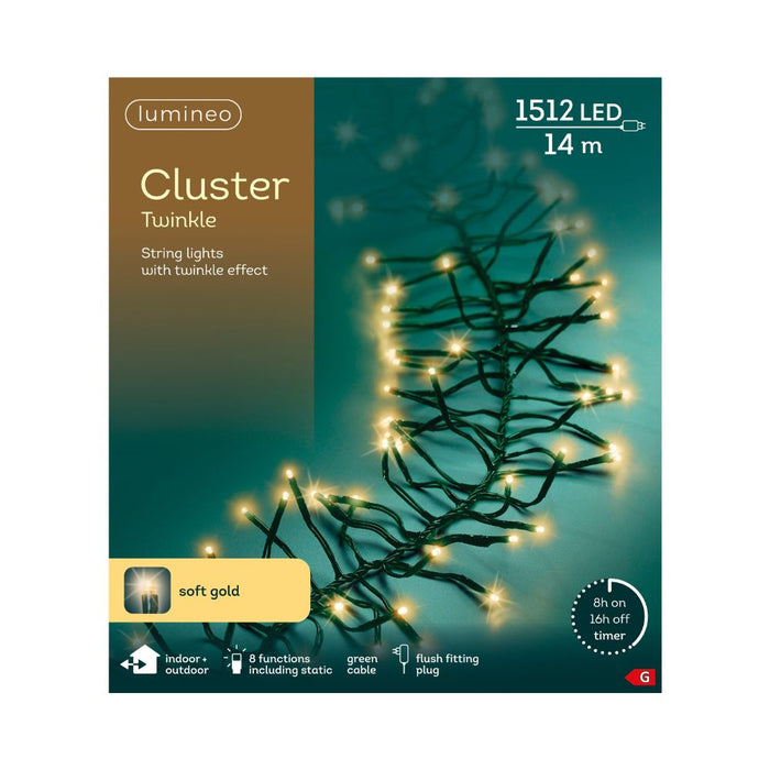 Lumineo LED's Soft Gold Cluster Lights - Green Cable