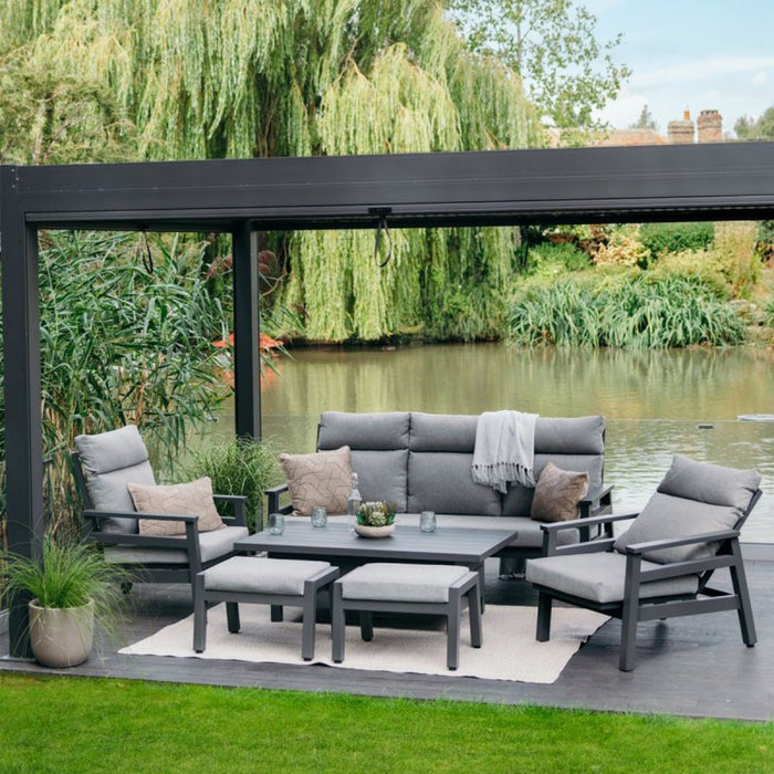 LG Outdoor Barcelona Lounge Dining Set with Adjustable Table