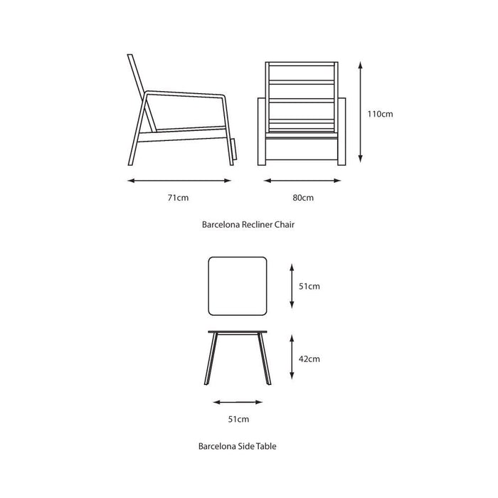 LG Outdoor Barcelona Reclining Duo Set
