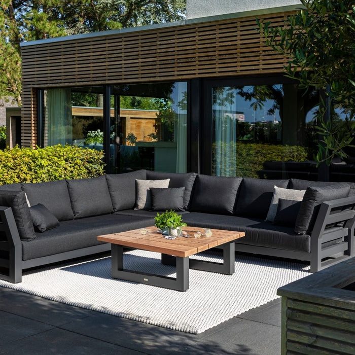 LIFE Nevada Corner Sofa Set With Teak Coffee Table