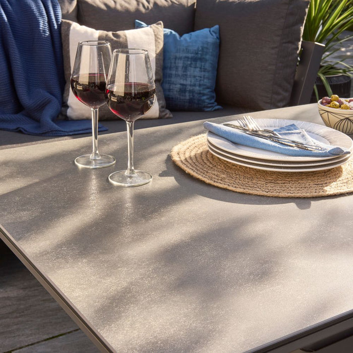 Timber Lounge Corner With Armchair And Adjustable Table