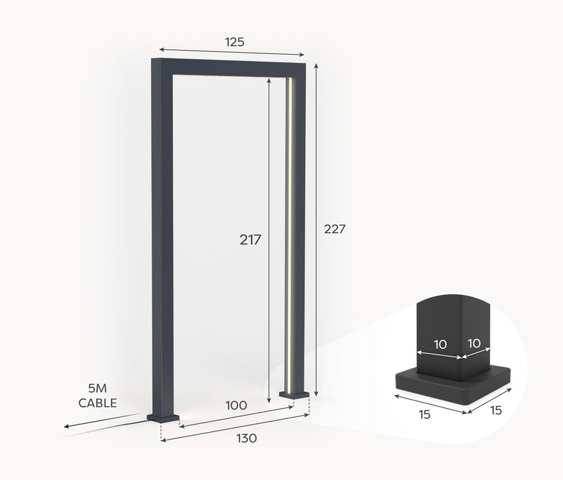 Set of 3 Legacy PergolArch Aluminium RGBW LED Garden Archway