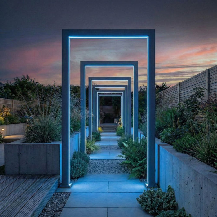Set of 3 Legacy PergolArch Aluminium RGBW LED Garden Archway