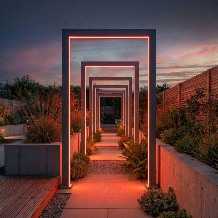 Set of 3 Legacy PergolArch Aluminium RGBW LED Garden Archway
