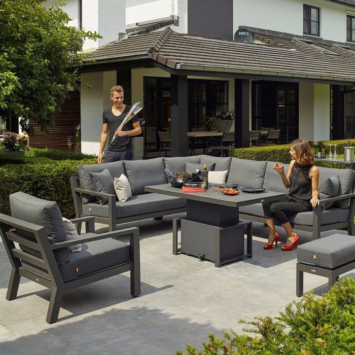 LIFE Timber Aluminium Corner Sofa Set in Lava / Carbon FULL SET