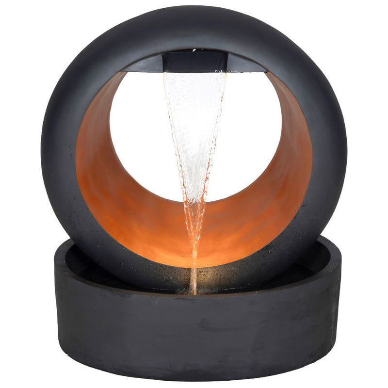 Lumineo 72cm Black Copper Circle Water Fountain