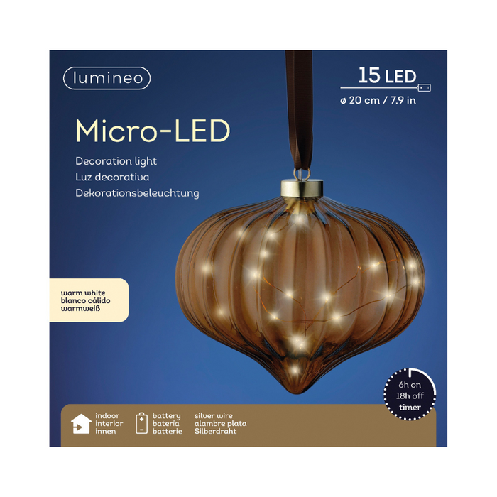 Lumineo Brown Glass Onion On Rope