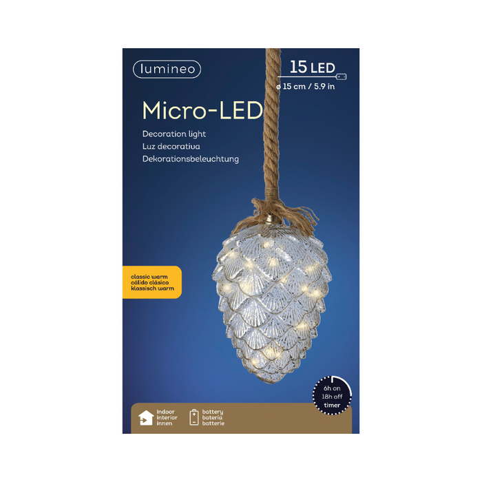 Lumineo Micro LED Pinecone On Rope