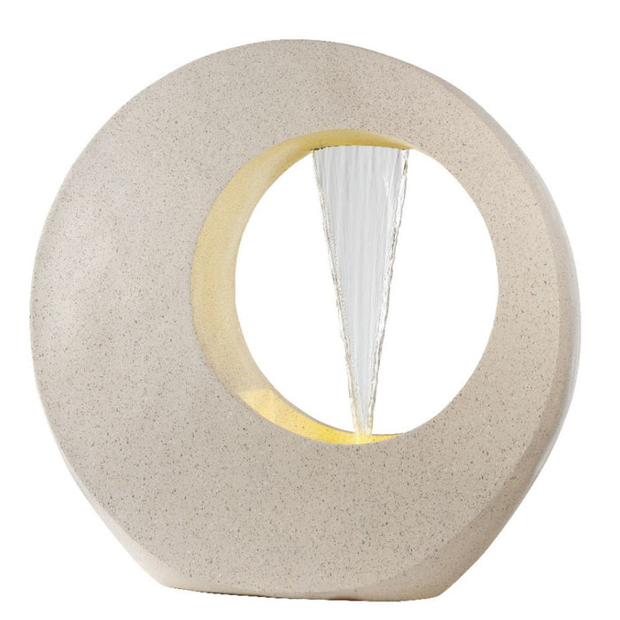 Lumineo White Poly Resin Circle Water Feature