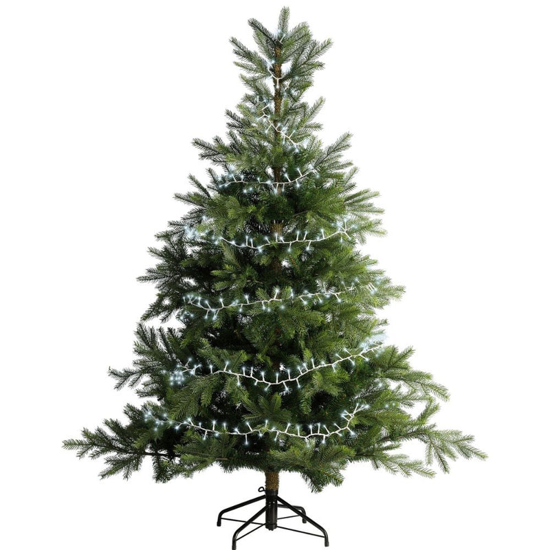 Lumineo Plug In Christmas Lights (Mains Powered) - 1000 Cool White LED String Lights Cool White - White Cable