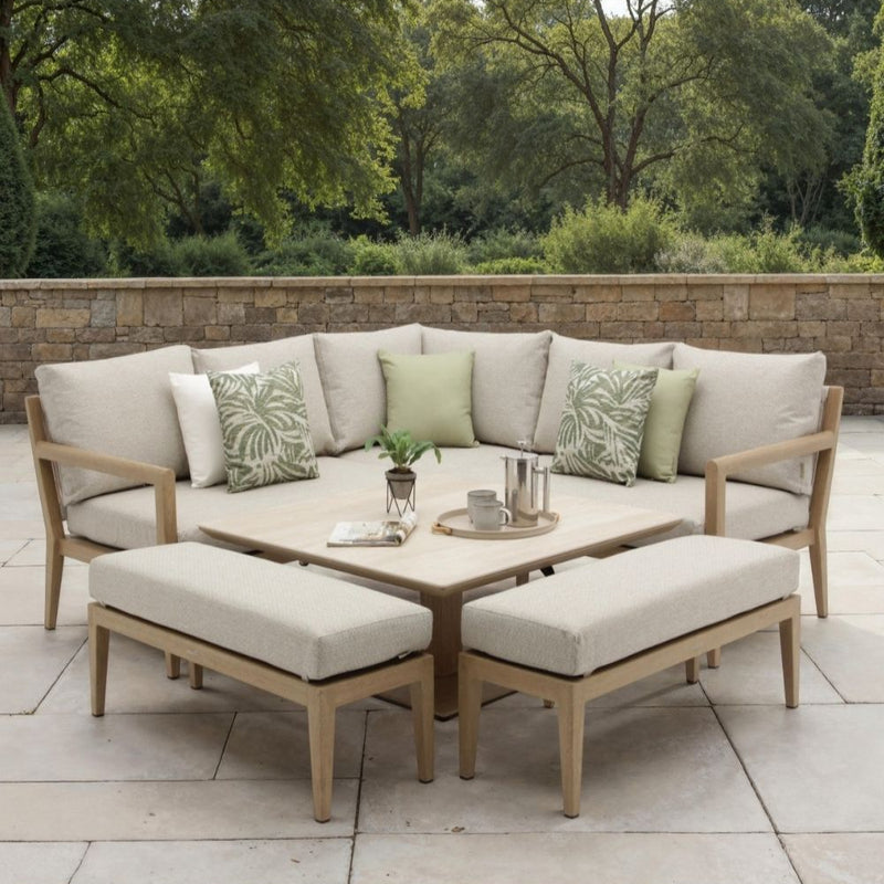 Bramblecrest Maine Square Sofa Set with Height Adjustable Table
