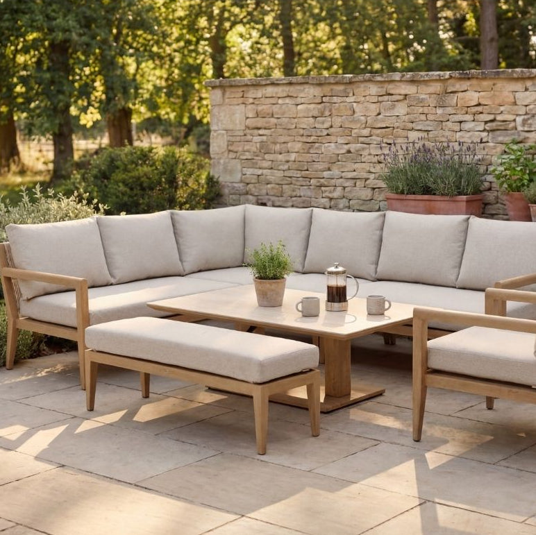 Bramblecrest Maine Corner Sofa Set with Height Adjustable Table