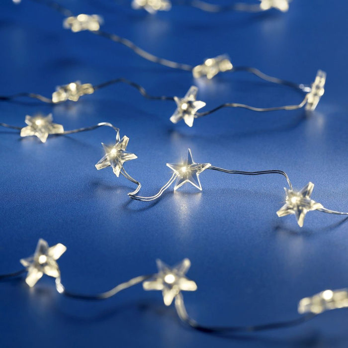 Micro 100 LED's Star Stringlights - Silver/Warm White