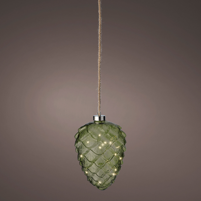 Lumineo Micro LED Green Glass Pinecone