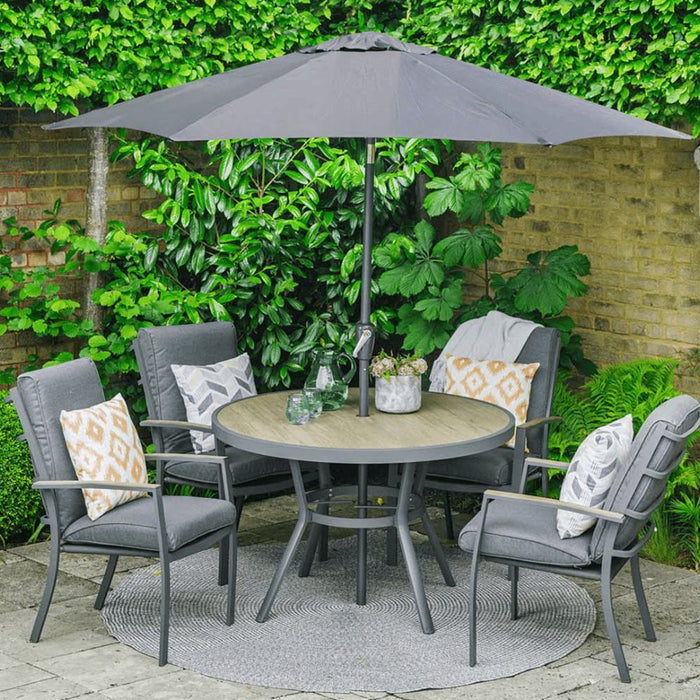 LG Outdoor Monza 4 Seat Dining Set With 2.5m Parasol