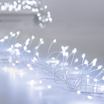 Premier Plug In Silver Wire Garland (Mains Powered) - Cool White 430 LED String Lights