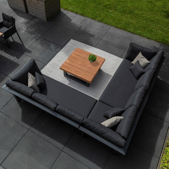 LIFE Nevada Corner Sofa Set With Teak Coffee Table